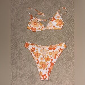 Orange Floral Bikini